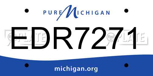 EDR7271 Michigan License Plate