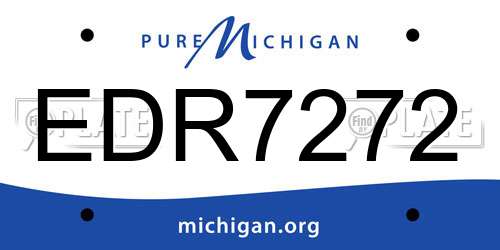 EDR7272 Michigan License Plate