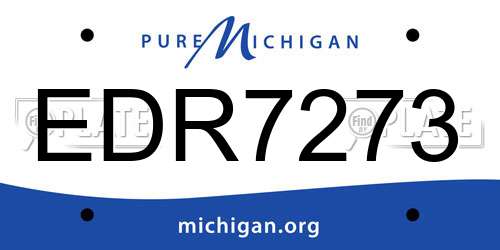 EDR7273 Michigan License Plate