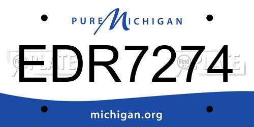 EDR7274 Michigan License Plate
