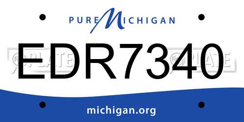 EDR7340 Michigan License Plate