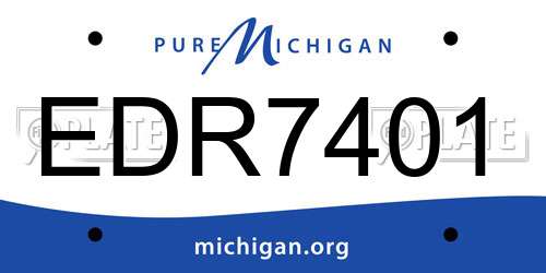 EDR7401 Michigan License Plate