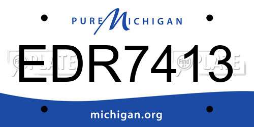 EDR7413 Michigan License Plate