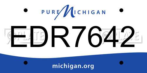 EDR7642 Michigan License Plate