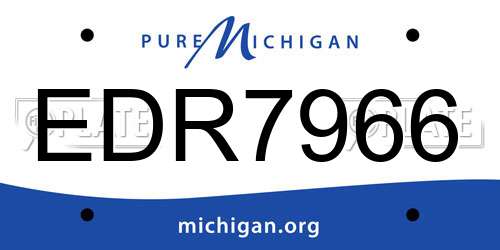 EDR7966 Michigan License Plate