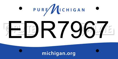 EDR7967 Michigan License Plate