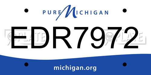 EDR7972 Michigan License Plate