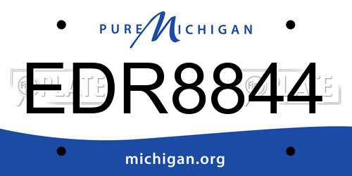 EDR8844 Michigan License Plate