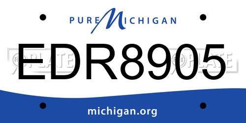EDR8905 Michigan License Plate