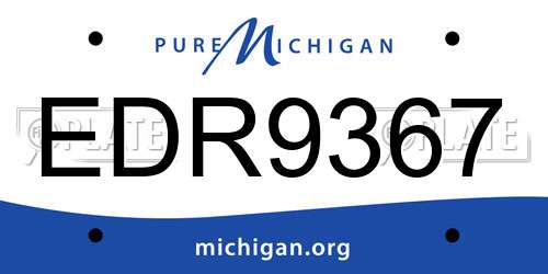 EDR9367 Michigan License Plate