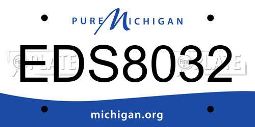 EDS8032 Michigan License Plate