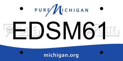 EDSM61 Michigan License Plate
