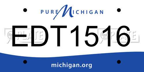 EDT1516 Michigan License Plate