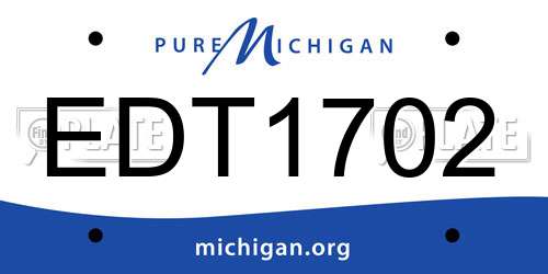 EDT1702 Michigan License Plate