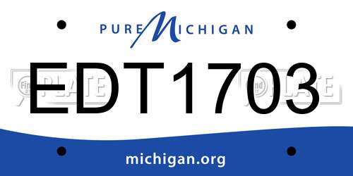 EDT1703 Michigan License Plate