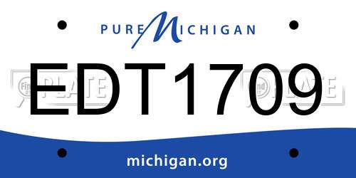 EDT1709 Michigan License Plate