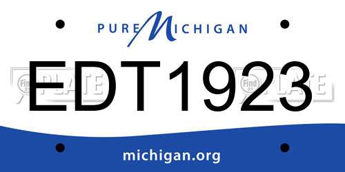 EDT1923 Michigan License Plate