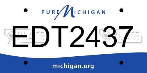 EDT2437 Michigan License Plate