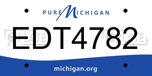 EDT4782 Michigan License Plate