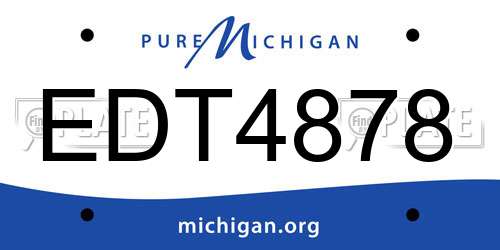 EDT4878 Michigan License Plate