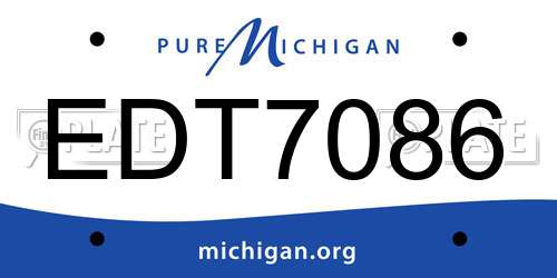 EDT7086 Michigan License Plate