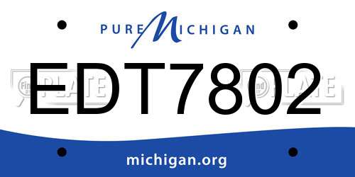 EDT7802 Michigan License Plate
