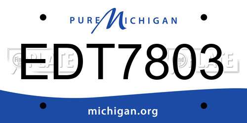EDT7803 Michigan License Plate