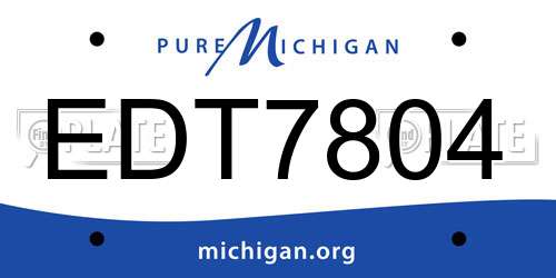 EDT7804 Michigan License Plate