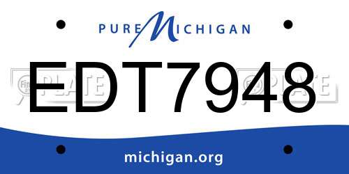EDT7948 Michigan License Plate