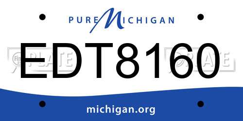 EDT8160 Michigan License Plate