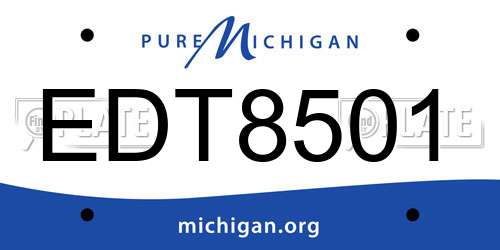 EDT8501 Michigan License Plate