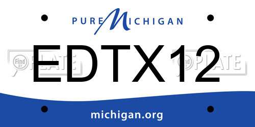 EDTX12 Michigan License Plate
