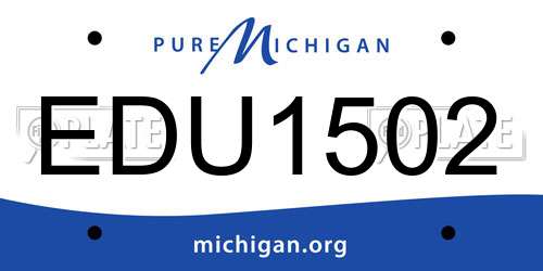 EDU1502 Michigan License Plate