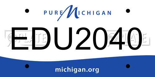 EDU2040 Michigan License Plate