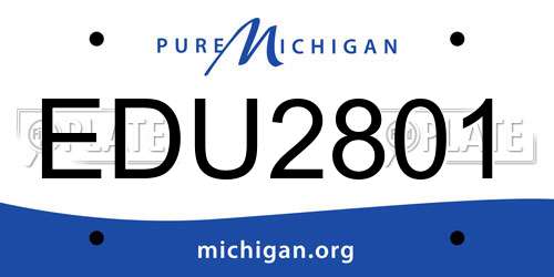 EDU2801 Michigan License Plate