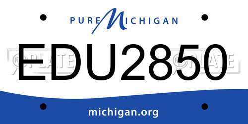 EDU2850 Michigan License Plate