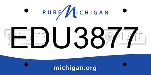 EDU3877 Michigan License Plate