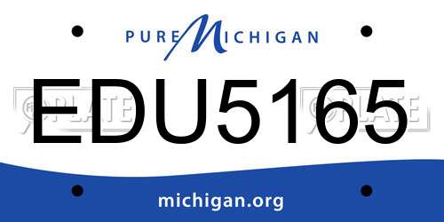 EDU5165 Michigan License Plate