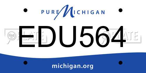 EDU564 Michigan License Plate