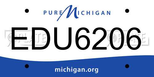EDU6206 Michigan License Plate