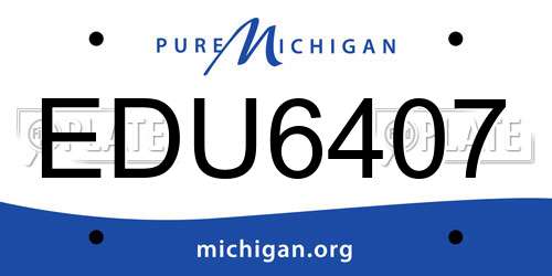 EDU6407 Michigan License Plate