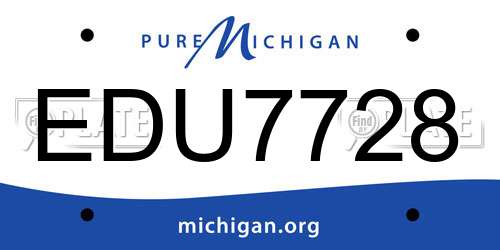 EDU7728 Michigan License Plate