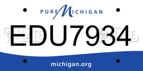 EDU7934 Michigan License Plate