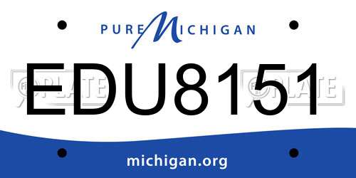 EDU8151 Michigan License Plate