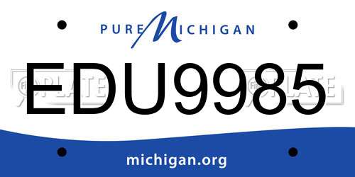 EDU9985 Michigan License Plate