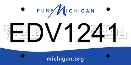 EDV1241 Michigan License Plate