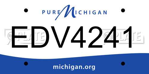 EDV4241 Michigan License Plate