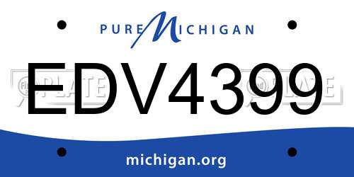 EDV4399 Michigan License Plate