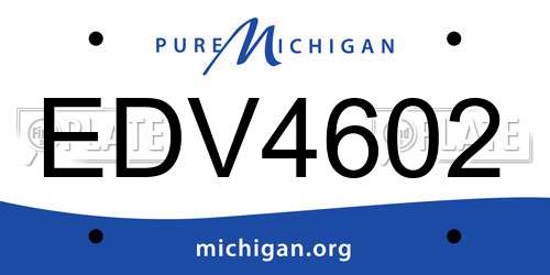 EDV4602 Michigan License Plate