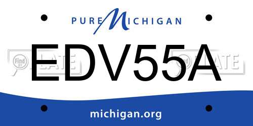 EDV55A Michigan License Plate